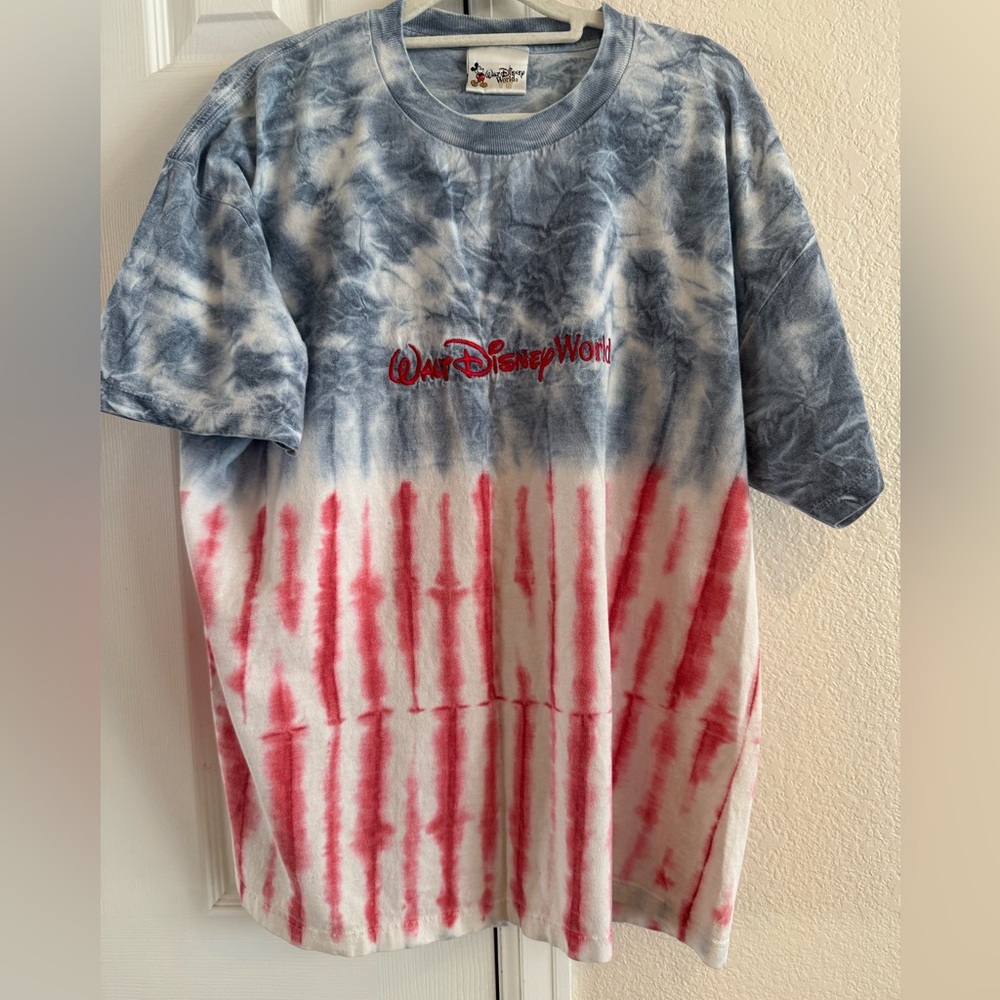 Disney Tie-Dye T-Shirt red white and blue Disney world